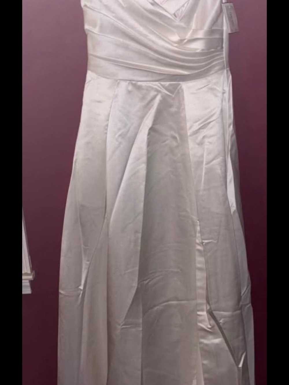 Db Edit Off-Shoulder Cream Wedding Gown with Front Slit Size 6 Nwt - Picture 7 of 10